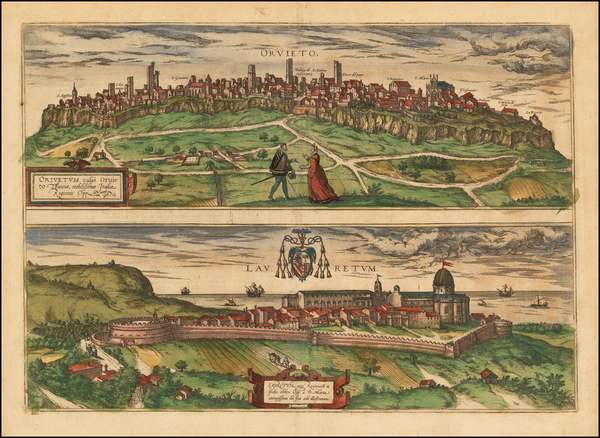 70-Italy Map By Georg Braun  &  Frans Hogenberg