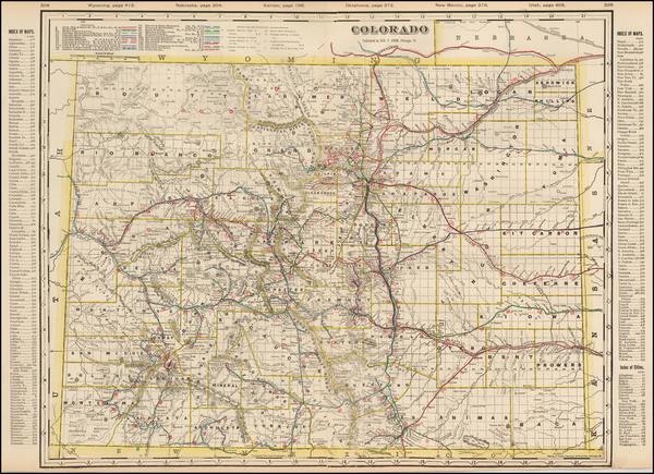 90-Southwest and Rocky Mountains Map By George F. Cram