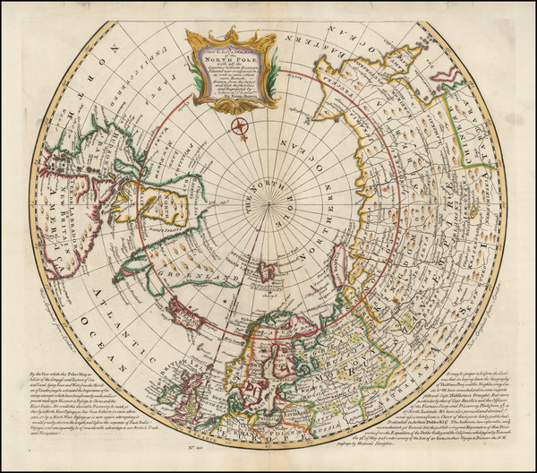 59-Northern Hemisphere, Polar Maps and Canada Map By Emanuel Bowen