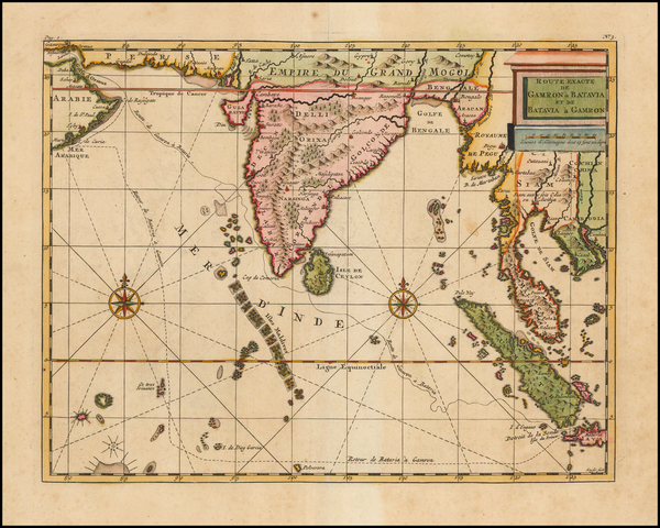 96-Indian Ocean, India and Southeast Asia Map By Cornelis De Bruyn