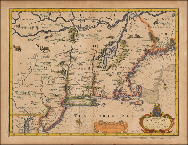 85-New England and Mid-Atlantic Map By John Speed