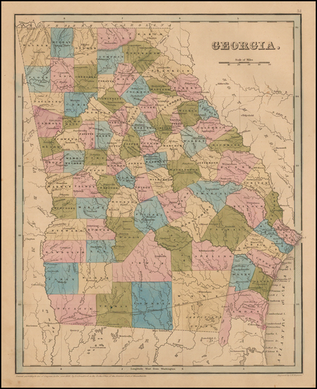 57-Southeast and Georgia Map By Thomas Gamaliel Bradford