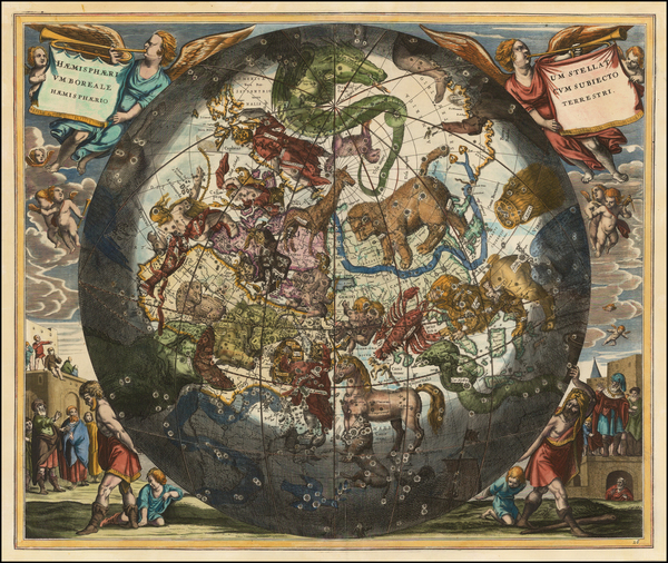 14-Celestial Maps Map By Andreas Cellarius