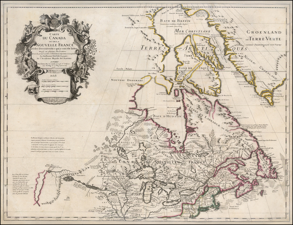 96-New England, Midwest, Plains, Rocky Mountains and Canada Map By Guillaume De L'Isle