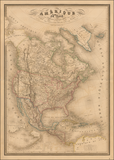 18-North America Map By Adolphe Hippolyte Dufour