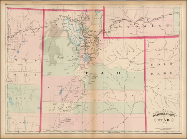 4-Southwest, Rocky Mountains and Utah Map By Asher  &  Adams