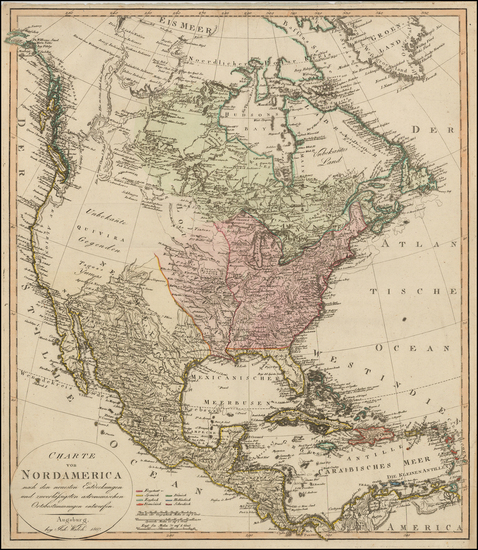 53-North America Map By Johann Walch
