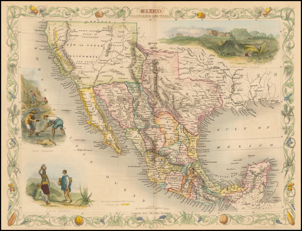 85-Texas, Southwest, Rocky Mountains, Mexico and California Map By John Tallis