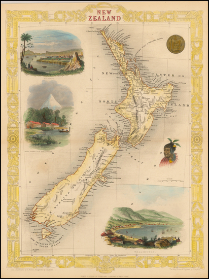 17-New Zealand Map By John Tallis