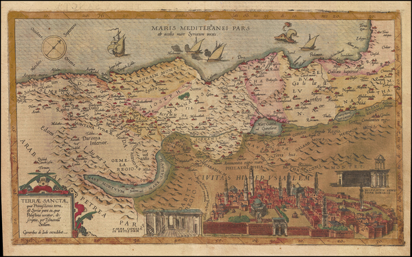 30-Holy Land Map By Gerard de Jode