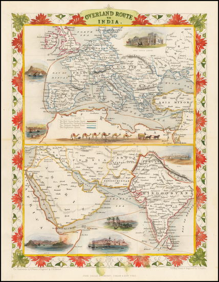 7-Europe, India, Central Asia & Caucasus and Middle East Map By John Tallis