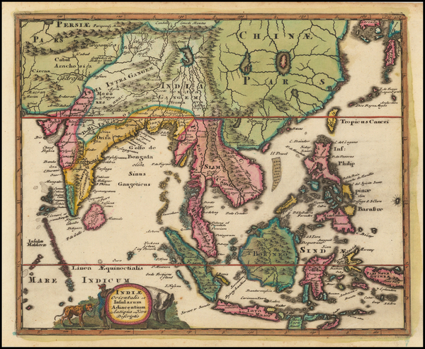 18-China, India, Southeast Asia, Philippines and Other Islands Map By Philipp Clüver