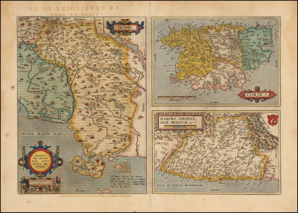 59-Northern Italy and Corsica Map By Abraham Ortelius