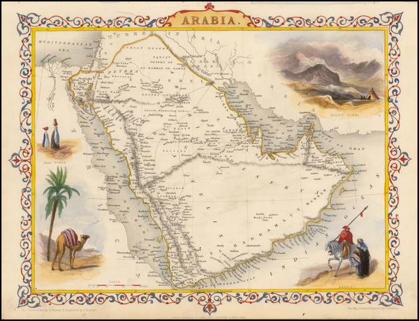 80-Middle East Map By John Tallis