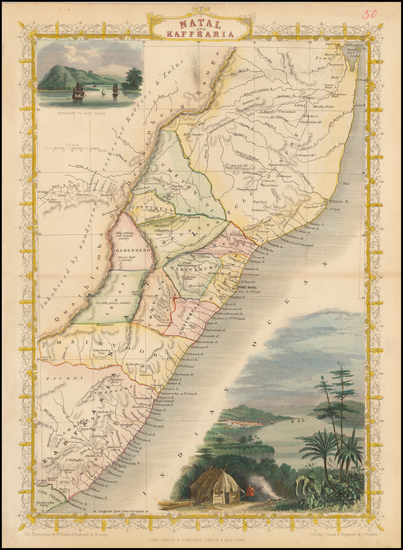 2-South Africa and East Africa Map By John Tallis