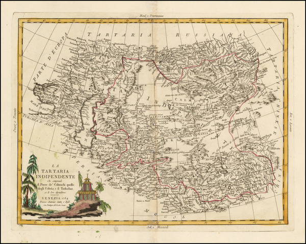 97-China, Central Asia & Caucasus and Russia in Asia Map By Antonio Zatta