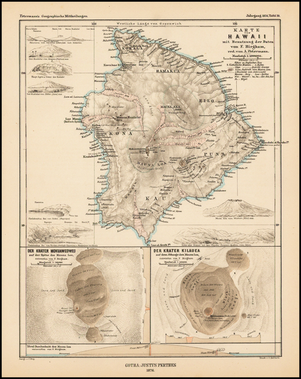 68-Hawaii and Hawaii Map By Augustus Herman Petermann