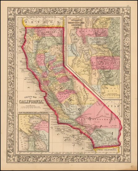 41-California Map By Samuel Augustus Mitchell Jr.