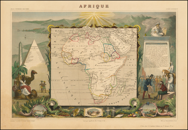 66-Africa and Africa Map By Victor Levasseur