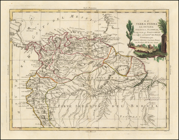 40-Colombia, Brazil, Guianas & Suriname and Venezuela Map By Antonio Zatta