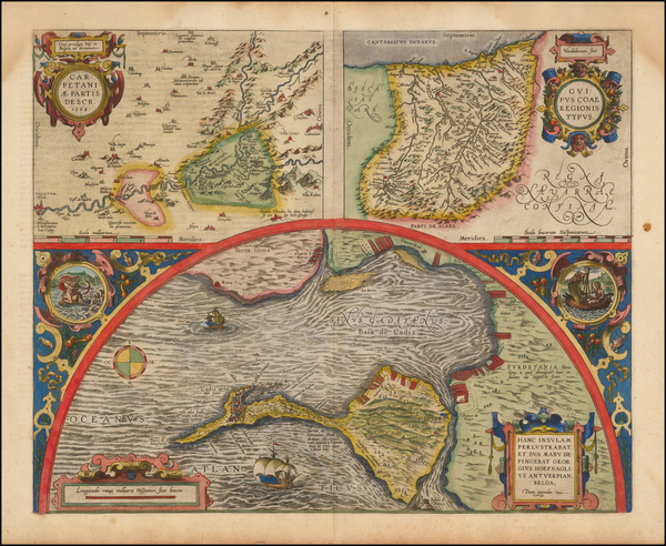 28-Spain Map By Abraham Ortelius