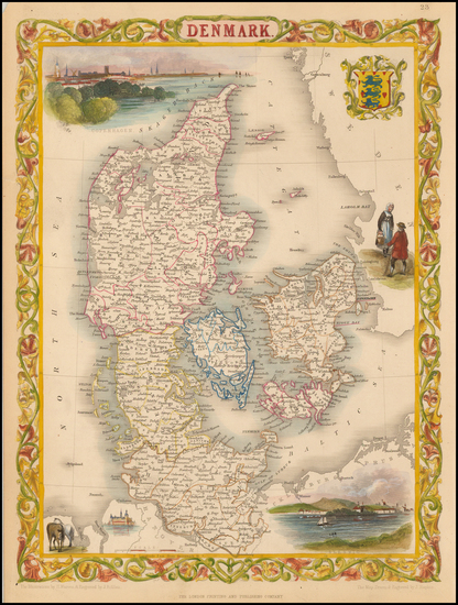 17-Denmark Map By John Tallis