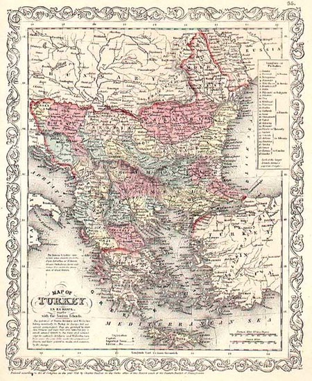 68-Europe, Balkans, Turkey, Balearic Islands and Greece Map By Charles Desilver