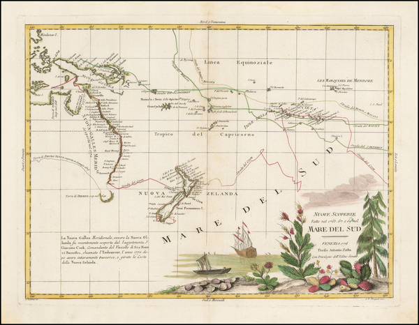 83-Australia & Oceania, Pacific, Australia, Oceania and New Zealand Map By Antonio Zatta