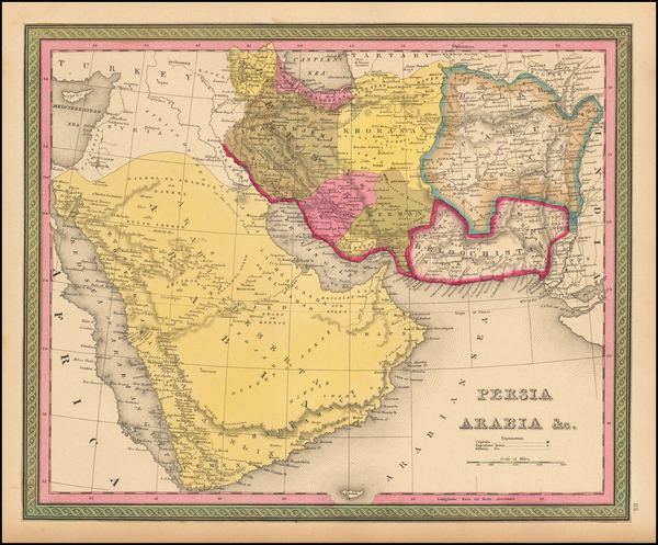 10-Central Asia & Caucasus and Middle East Map By Samuel Augustus Mitchell