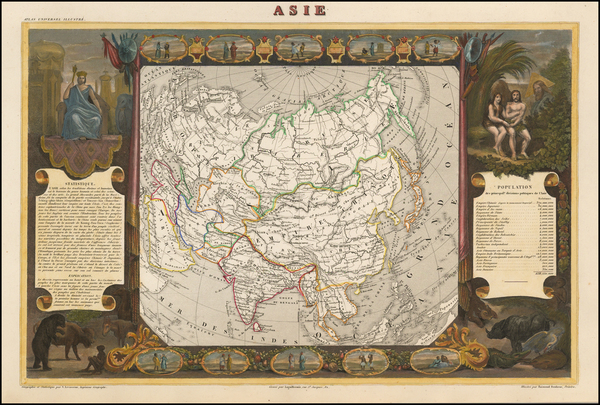 94-Asia and Asia Map By Victor Levasseur