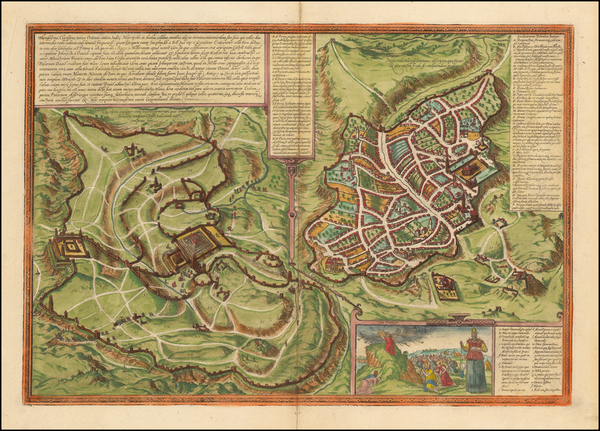 13-Holy Land Map By Georg Braun  &  Frans Hogenberg