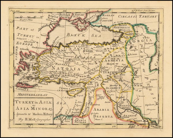 72-Turkey and Turkey & Asia Minor Map By Herman Moll