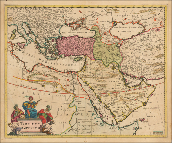 83-Turkey, Mediterranean, Middle East, Turkey & Asia Minor and Greece Map By Frederick De Wit