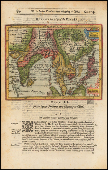 26-India, Southeast Asia and Central Asia & Caucasus Map By Jodocus Hondius / Samuel Purchas