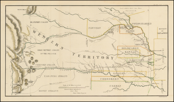 50-Plains and Rocky Mountains Map By Col. Henry P. Dodge  &  Lt. Enoch Steen