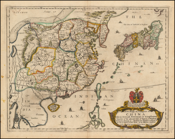 66-China, Japan and Korea Map By Richard Blome
