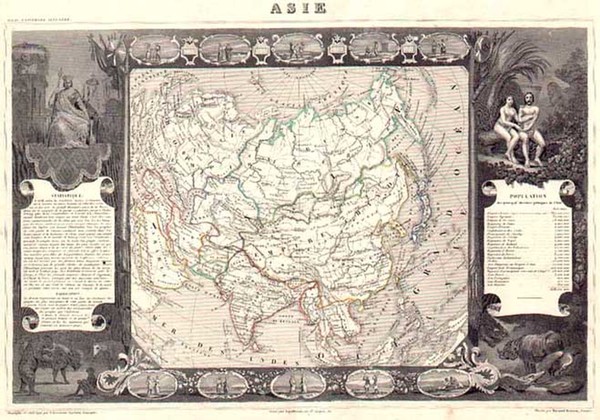 55-Asia and Asia Map By Victor Levasseur