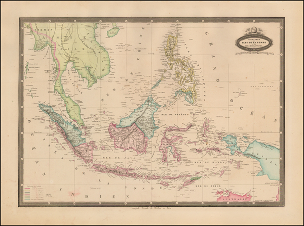 67-Southeast Asia and Philippines Map By F.A. Garnier