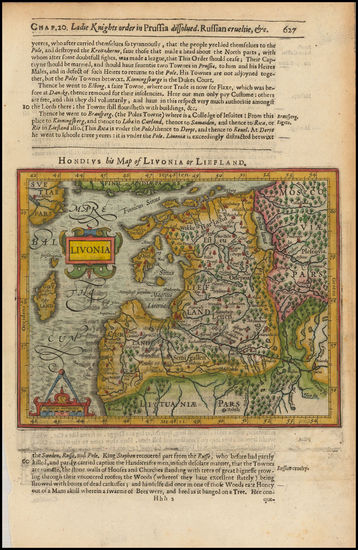 60-Russia and Baltic Countries Map By Jodocus Hondius / Samuel Purchas