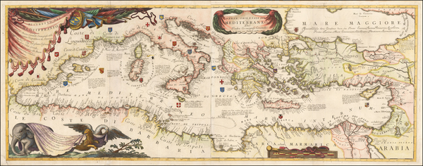 53-Italy, Mediterranean, Turkey & Asia Minor, Balearic Islands and Greece Map By Vincenzo Mari