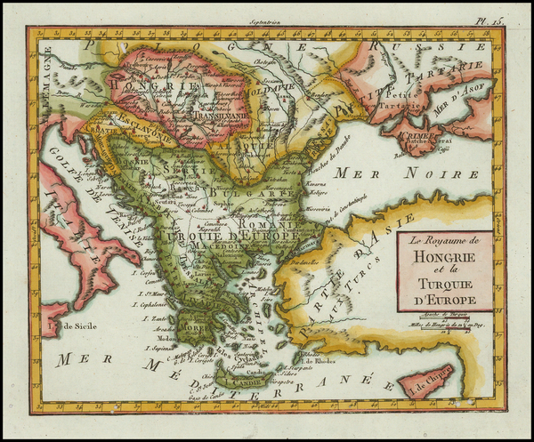 54-Hungary, Romania, Balkans, Turkey, Turkey & Asia Minor and Greece Map By Citoyen Berthelon