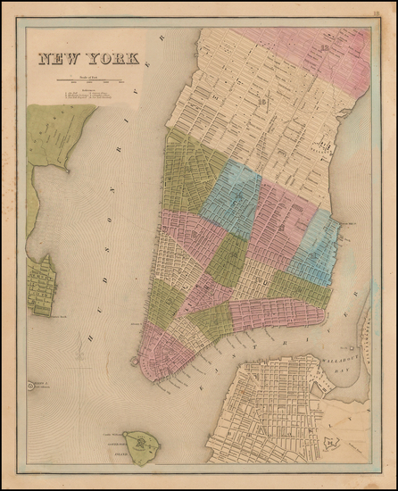 96-New York City Map By Thomas Gamaliel Bradford