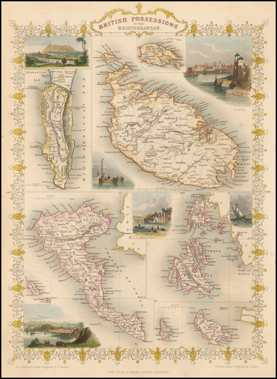 89-Mediterranean and Greece Map By John Tallis