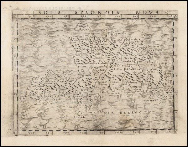 43-Hispaniola Map By Giacomo Gastaldi