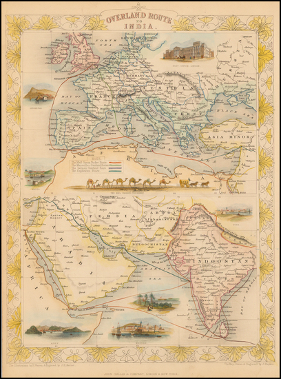2-Europe, India, Central Asia & Caucasus and Middle East Map By John Tallis