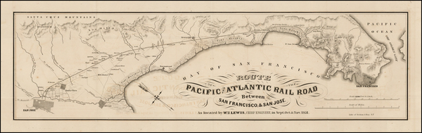 53-California and San Francisco & Bay Area Map By William J. Lewis