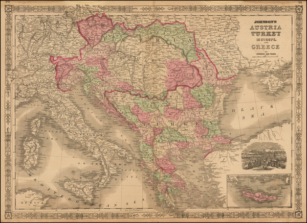 1-Hungary, Balkans, Turkey and Greece Map By Benjamin P Ward  &  Alvin Jewett Johnson