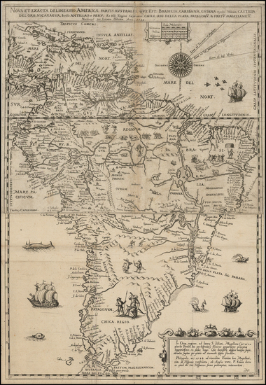 88-South America Map By Levinus Hulsius