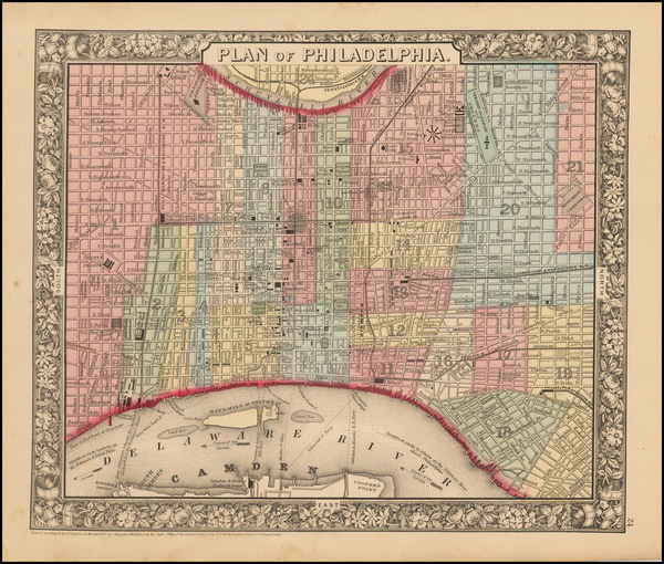 44-Mid-Atlantic and Pennsylvania Map By Samuel Augustus Mitchell Jr.