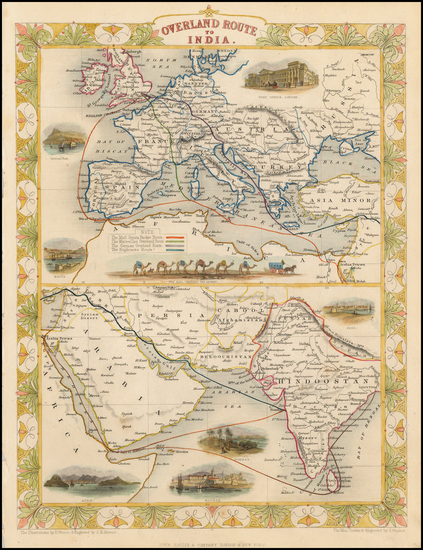 24-Europe, India, Central Asia & Caucasus and Middle East Map By John Tallis